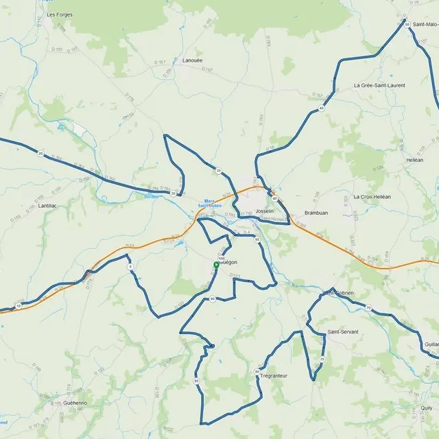 photo la boucle de 100 km autour de guégon qu’emprunteront les coureurs ce dimanche 29 mars.  ©  boucles guégonnaises