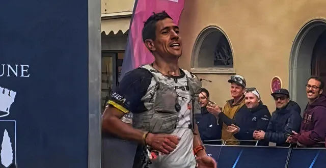 photo  rémi gillie à l’arrivée samedi de la chianti ultra en italie.  &copy;  rémi gillie 