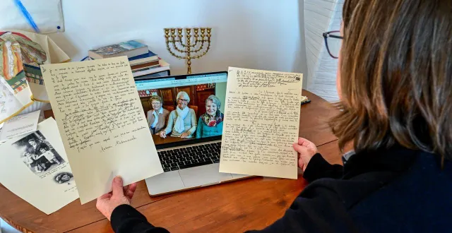 photo  marie-aimée ide, déléguée régionale au comité yad vashem, travaille sur ce dossier.  &copy;  photo le maine libre - yvon loué 