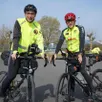 photo  frédéric dutheil et jérémie bailly au départ de leur défi de 600 km à vélo depuis argentan. 