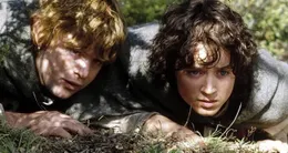 actu cin&eacute;ma  « le seigneur des anneaux (les deux tours) », réalisé par peter jackson, avec sean astin (à gauche) et elijah wood (à droite). 