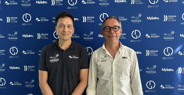 photo  le directeur technique de la ligue des pays de la loire de triathlon gilles dieudé et son président philippe gaudin.  &copy;  ouest-france 