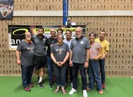 photo  gérard gallo, troisième en partant de la droite, compte sur ses équipes pour relancer l’entente sarthe handball pays du mans, fondée en 2019. 