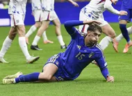 photo  pio esposito lors de la défaite de l’italie face à la norvège comptant pour les éliminatoires pour la coupe du monde 2026, le 13 novembre 2025 à milan. 