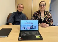 photo  le mans, vendredi 13 mars 2026. benjamin haran, directeur, et lucie calendreau, présidente de l’association permis de construire 72. 