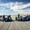 photo  l’écurie alpine et ses pilotes (de gauche à droite) victor martins, jules gounon, frédéric makowiecki, antonio félix da costa, ferdinand habsburg et charles milesi étaient en essais sur le circuit d’aragon, en espagne. 