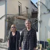 photo  maryline et didier gautier, habitants de trélazé, près d’angers (maine-et-loire) devant la partie (au centre) de leur maison qu’ils ont dû détruire. 