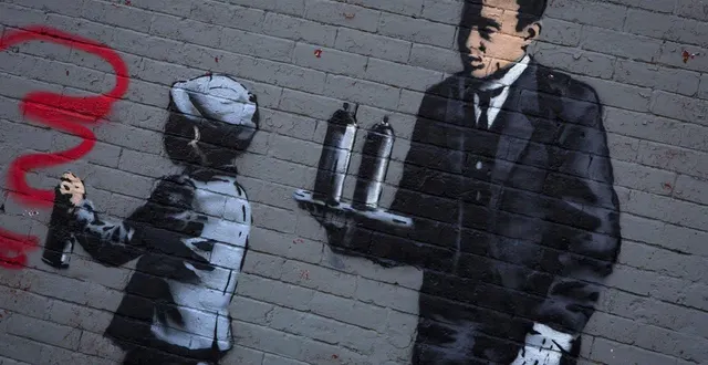 photo  l’artiste banksy est connu pour laisser ses œuvres s’exprimer dans le milieu urbain.  &copy;  archives reuters 