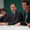 photo  angers, le 16 décembre 2025. dans l’opposition au maire christophe béchu, romain laveau (à droite) sera notamment épaulé par noam leandri (angers coopérative, demain angers) et silvia camara-tombini (ps). 