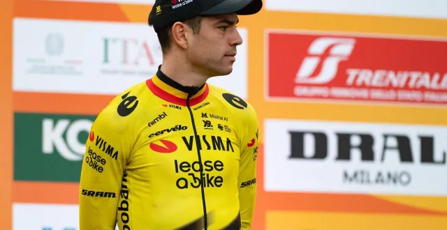 photo  wout van aert ne figure pas dans la sélection de la visma - lease a bike pour le gp e3, course disputée ce vendredi 27 mars.  &copy;  silvia colombo / nurphoto via afp 