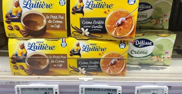 photo  les desserts la laitière dans un rayon de supermarché.  &copy;  reuters 