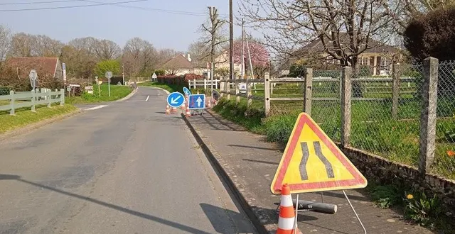 photo  l’intersection balisée au niveau des rues de pruillé, de cherelles et du château-d’eau à saint-georges-du-bois.  &copy;  le maine libre 