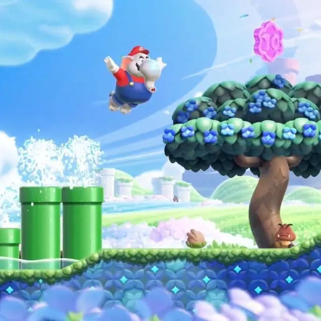 photo la plaine des tuyaux de super mario bros. wonder est un endroit bucolique aux couleurs pastel, idéal pour se familiariser avec les commandes.  ©  nintendo