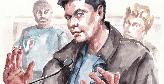 photo  ce croquis d’audience, réalisé le 17 mars 2026, montre le ressortissant chilien nicolas zepeda, accusé du meurtre en 2016 de son ex-petite amie japonaise, lors de son troisième procès au tribunal correctionnel de lyon.  &copy;  zziigg/afp 