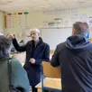 photo joël chesnin, président du sivos, dans une des salles de classe de l’école rénovée, à briouze (orne).