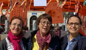photo cinéma  françoise besnard, médecin généraliste, marie-hélène poirier-garcia, psychiatre à l’établissement public de santé mentale de la sarthe, et fanny blin, orthophoniste au mans, fondatrices de l’association santé environnement mancelle. 