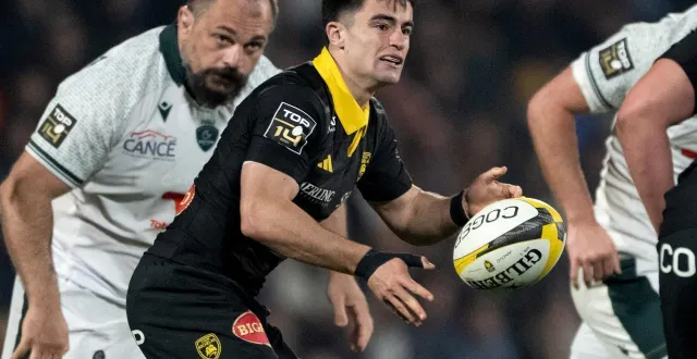 photo  le vannetais nolann le garrec dispute sa première saison avec le stade rochelais.  &copy;  xavier leoty / afp 