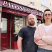 photo fabrice chadaigne et sa compagne stéphanie horpin, devant leur boulangerie-pâtisserie à précigné, jeudi 26 mars 2026.