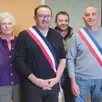 photo de gauche à droite : séverine colin, vincent beauruelle, claire courouau, olivier delorme (adjoint), benoît plumerand, françois bisson (maire) et nathalie lefebvre.