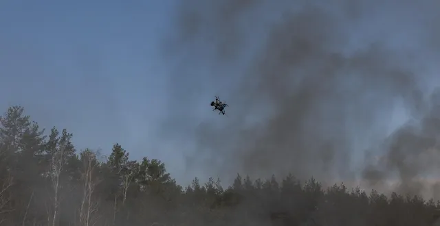 photo  un drone fpv s’entraîne au combat en ukraine le 25 mars.  &copy;  roman pilipey - afp 