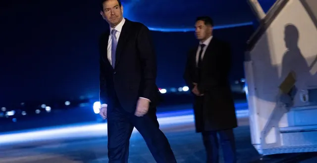 photo  le secrétaire d’état américain marco rubio arrive à l’aéroport du bourget, en france, tôt le 27 mars 2026.  &copy;  brendan smialowski/afp 