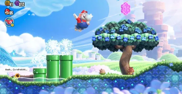 photo  la plaine des tuyaux de super mario bros. wonder est un endroit bucolique aux couleurs pastel, idéal pour se familiariser avec les commandes.  &copy;  nintendo 