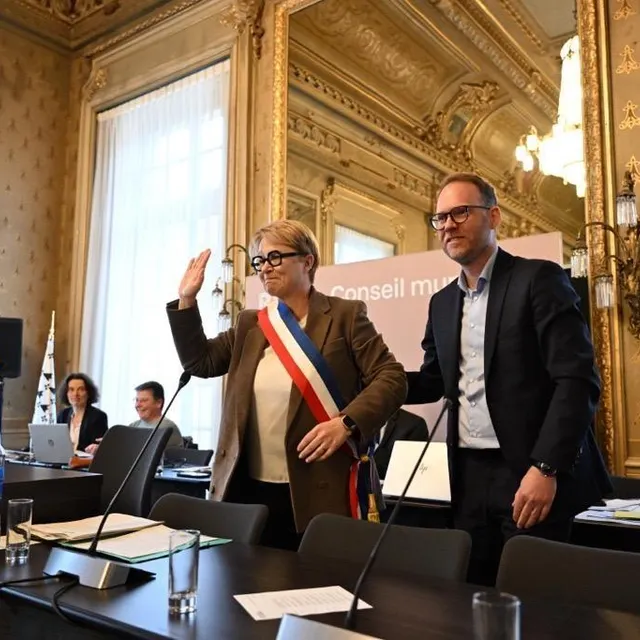photo nathalie appété a été officiellement élue maire de rennes lors du conseil d’installation, ce vendredi.  ©  thomas brégardis/ouest-france