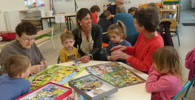 photo  les anciens du club bon accueil ont participé à une rencontre avec les élèves de maternelle et cp.  &copy;  co 