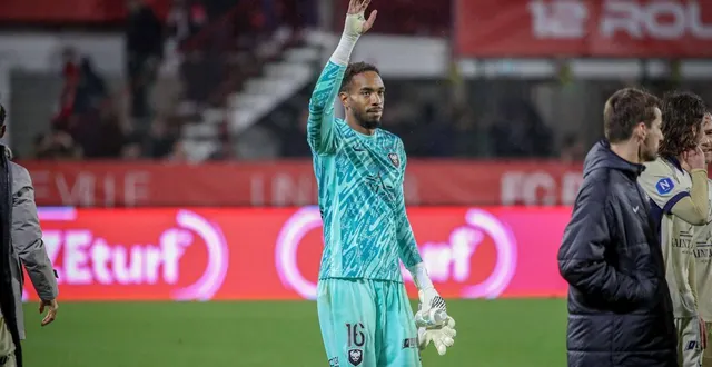 photo  yannis clementia a vécu sa deuxième titularisation de la saison à rouen, vendredi 27 mars 2026.  &copy;  maxppp 