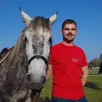 photo antonin métais, capitaine pour la première année, montera hirondelle, une belle jument percheronne de 9 ans, appartenant à lucie veron.