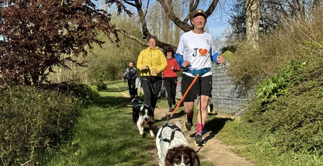 photo  chaque dimanche, plusieurs participants, originaires du sud mayenne ou du maine-et-loire participent aux entraînements de canicross.  &copy;  ouest-france 