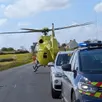 photo un accident a causé la chute de trois cyclistes, ce samedi 28 mars 2026, à saint-vougay (finistère). le normand louis bourdoiseau a été transporté par les pompiers à l’hôpital de morlaix tandis qu’un autre coureur, thomas garel (mayenne-monbana-rapido), a été héliporté à brest.