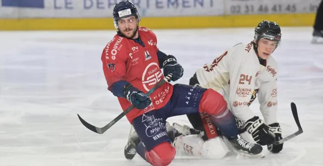 photo  ilya altybarmakyan (à gauche) a été l’un des artisans de la victoire du hc caen face à morzine, dimanche.  &copy;  guillaume marie 