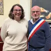 photo cassandre rosier-pennevert et hubert gaudin, le maire.