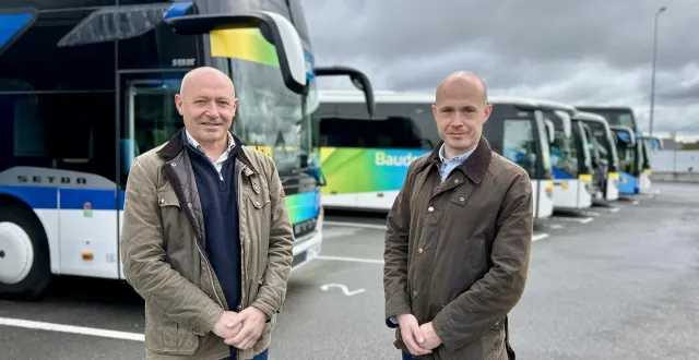 photo  chalonnes-sur-loire, lundi 30 mars 2026. olivier fouché, président du groupe, et son fils paul, directeur de voyages baudouin.  &copy;  co – chloé bossard 