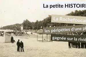 exercices et manoeuvres des sapeurs-pompiers place la rochefoucauld, vers 1900-1910.