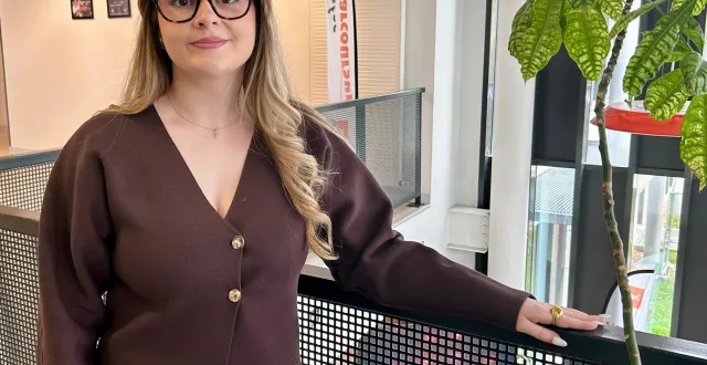 photo  angers, campus de belle-beille, le 1er avril 2026. perle gruet est en finale d’un concours national d’éloquence ce jeudi à paris.  &copy;  co 