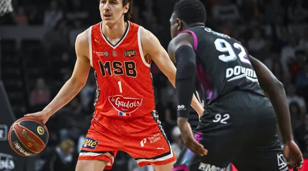 photo sport  bastien grasshoff lors du match de betclic élite entre le mans et boulazac, samedi 21 mars 2026 à antarès. 