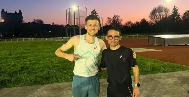 photo  nicolas vitré (à gauche) et son entraîneur ludovic leroy.  &copy;  ouest-france 